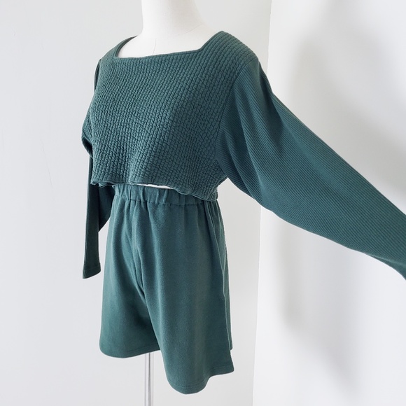 Vintage Coord Set Green Women's Top & Shorts - Picture 2 of 8